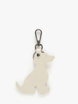 Sleutelhanger Hond Leder Milano Beige caviar CA24124